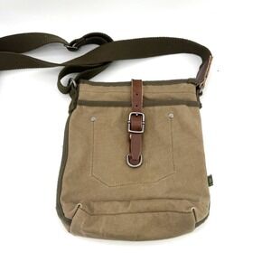 TSD BRAND Forest Canvas Crossbody Bag Olive 420021 Saddle Rustic Outdoors
